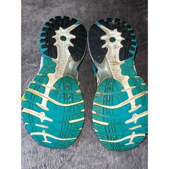 BROOKS Adrenaline GTS 14 Low Top Aqua/Neon Green Running Shoes Women’s 7.5 - Picture 8 of 10